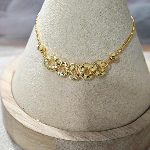 六鑫珠宝 碎冰冰五帝钱铜钱 五福通宝新中式锁骨链 商品图5