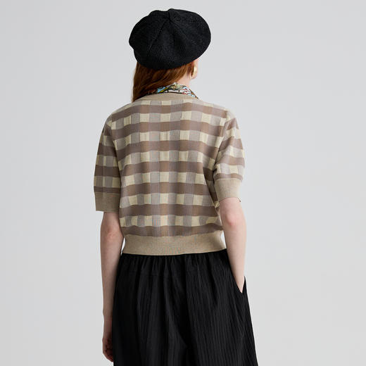 谜底针织衫短袖女2025夏季新品复古文艺宽松T型短毛衣252MZ0867 商品图2