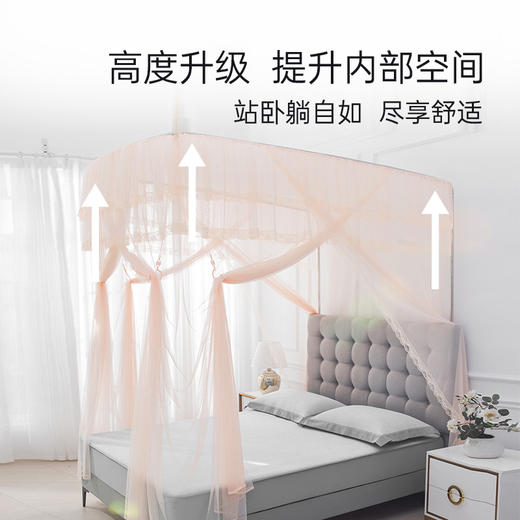 2025年春夏新品雅芳婷落地伸缩蚊帐家用卧室法式宫廷蕾丝花边蚊帐 商品图3