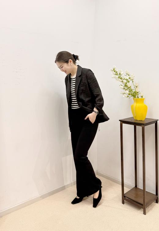 黑色暗纹极简收腰西服 商品图5