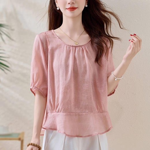 苎麻宽松薄款小衫，时尚气质棉麻上衣潮HR-YUMO8950 商品图0