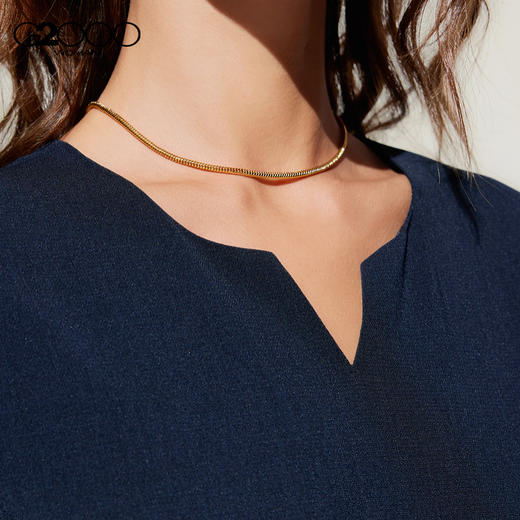 G2000女装SS25商场新款【配送腰带/多面弹性】A字短袖连衣裙51231052 商品图2