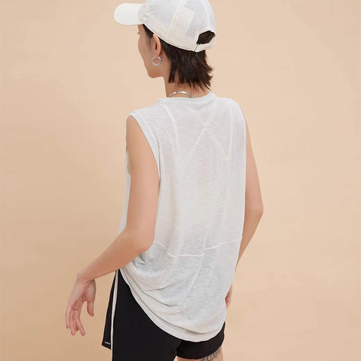 跃牌【安琪拉系列】新款抽绳运动上衣女宽松休闲速干无袖瑜伽背心DX-6403 商品图1