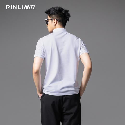 PINLI品立2025夏季夏季新款修身翻领兔子贴布绣短袖POLO衫男体恤BG252112095 商品图3