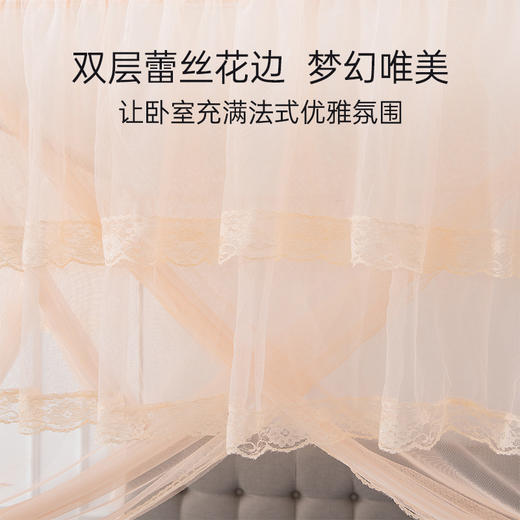 2025年春夏新品雅芳婷落地伸缩蚊帐家用卧室法式宫廷蕾丝花边蚊帐 商品图2