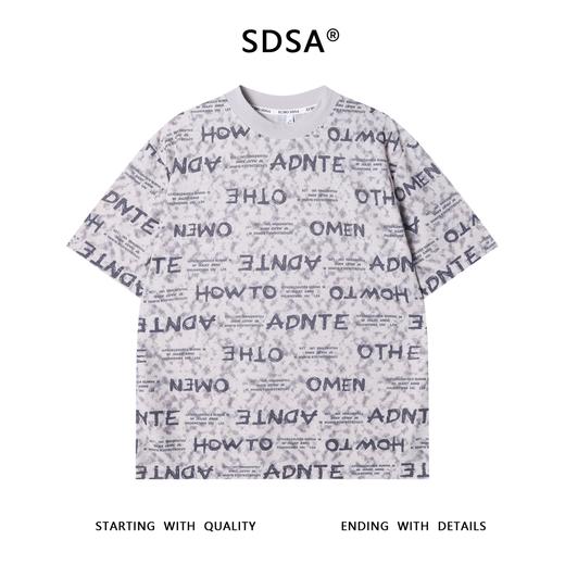 T3531夏季高级感新款男士扎染满印字母圆领短袖T恤小众设计时尚上衣 商品图1