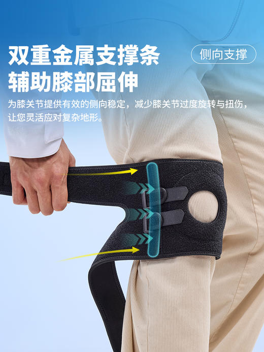 LP533CN专业登山护膝 徒步户外骑行跑步网篮足羽毛球透气运动护膝 商品图2