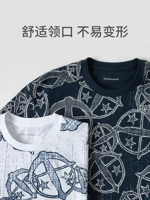 【150年纪念款满印纯棉】SCHIESSER德国舒雅中性款150周年纯棉休闲外穿满印天枰logoT恤3Z/25849U 商品图11