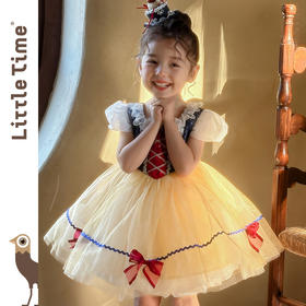Little time女童连衣裙夏装2025新款儿童白雪公主裙宝宝生日礼服