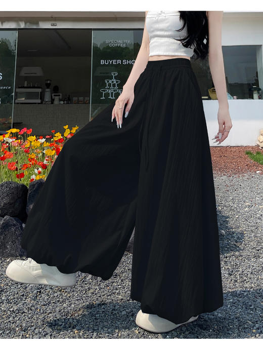 【YW】无忧购韩系慵懒感蓬蓬高腰显瘦宽松九分休闲阔腿花苞裙裤H-1813（截单后3-5天发货) 商品图9