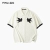 PINLI品立2025夏季新款双鸟贴布绣针织衬衫男士潮牌宽松短袖衬衣B252113063 商品缩略图4