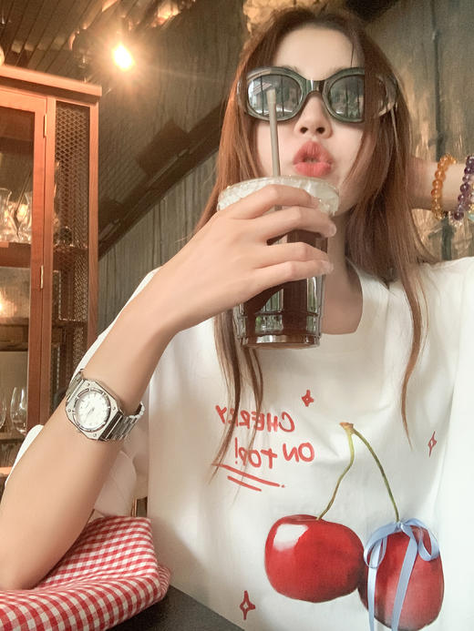 【129元任选2件】现货！樱桃印花短袖T 商品图10