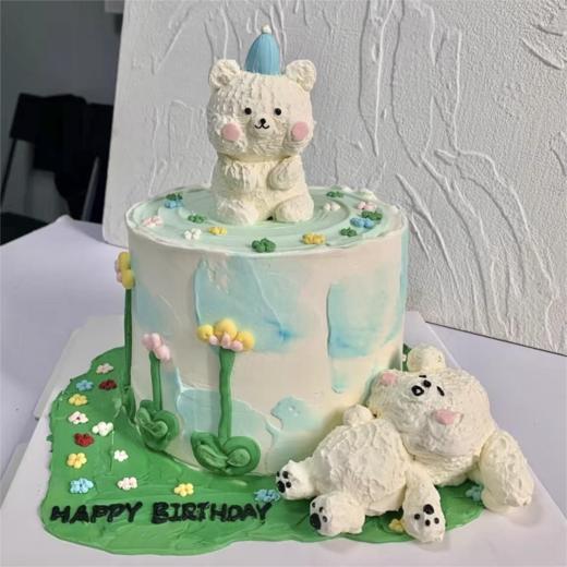 烤爱·生日蛋糕系列·夏日躺平熊·可爱小熊·多口味可选·生日，节日【仅限深圳同城配送】 商品图2