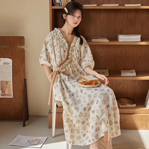 【板嫣甜美国风花边睡裙】自带bar 精选高质100%云朵棉材质 宽松版型 包容性强 无束缚感 随意自在 商品图9