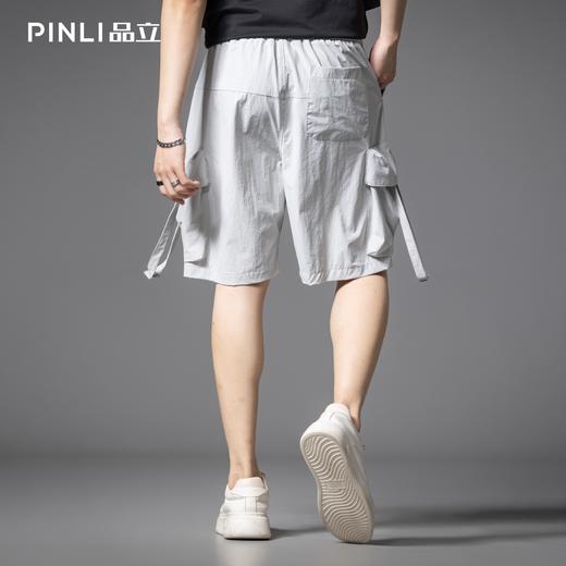 PINLI品立2025夏季新款潮牌大口袋工装短裤男宽松休闲运动五分裤 商品图3