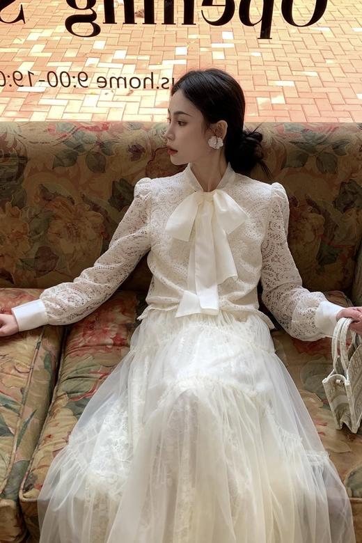 ANSUABEL 蕾丝系带蝴蝶结上衣 20171 商品图2