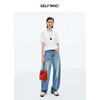 SELFWHO棉莱赛尔复古洗水牛仔裤女2025夏新款宽松柔软弯刀香蕉裤 商品缩略图3