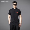 PINLI品立2025夏季新款男士修身翻领贴布绣短袖POLO衫上衣体恤潮BG252112093 商品缩略图0
