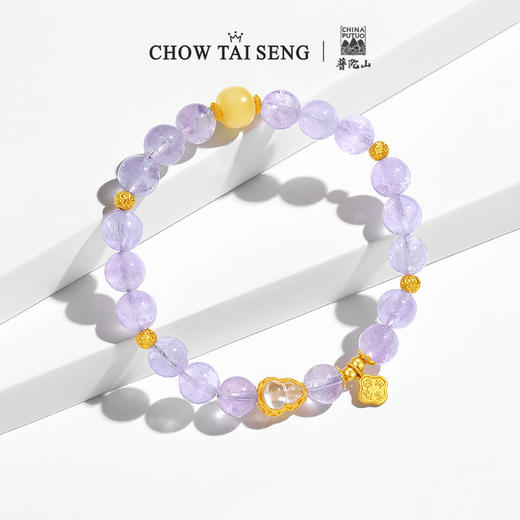 周大生如意普陀系列水晶手串纯银925葫芦琥珀国风手饰生日礼物送女友 商品图3
