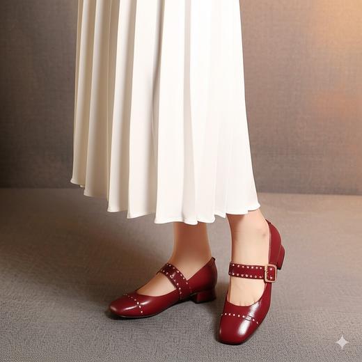 Westory2025年春季圆头低跟玛丽珍休闲通勤百搭浅口单鞋W25AE59101 商品图7