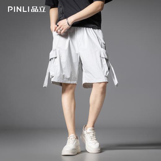 PINLI品立2025夏季新款潮牌大口袋工装短裤男宽松休闲运动五分裤 商品图2