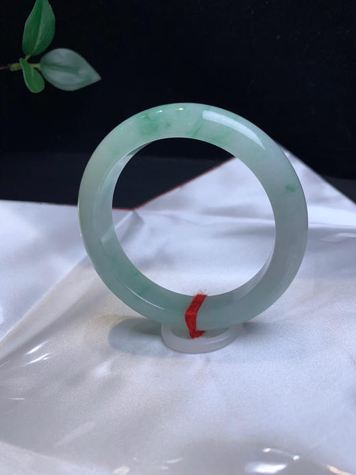 620025，56.5飘花正圈手镯、清新干净，飘清新绿花，干净 均匀 商品图1