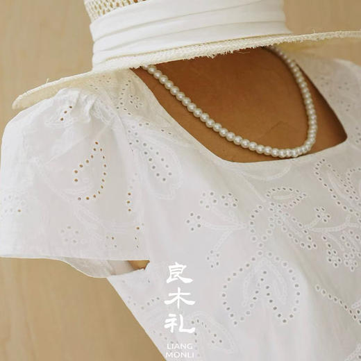 【现货】良木礼方领镂空裙（19578） 商品图4