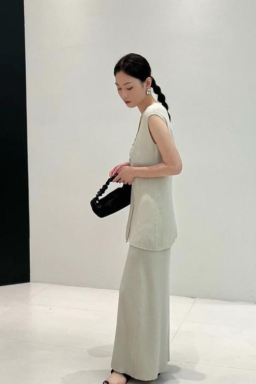 Le Malene 高级感极简风无袖马甲半裙针织套装 20215 商品图1