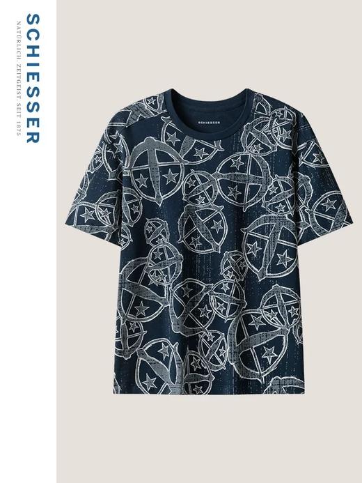 【150年纪念款满印纯棉】SCHIESSER德国舒雅中性款150周年纯棉休闲外穿满印天枰logoT恤3Z/25849U 商品图10
