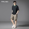 PINLI品立2025夏季新款潮流破洞短袖圆领T恤男士宽松休闲撞色上衣B252111084 商品缩略图1