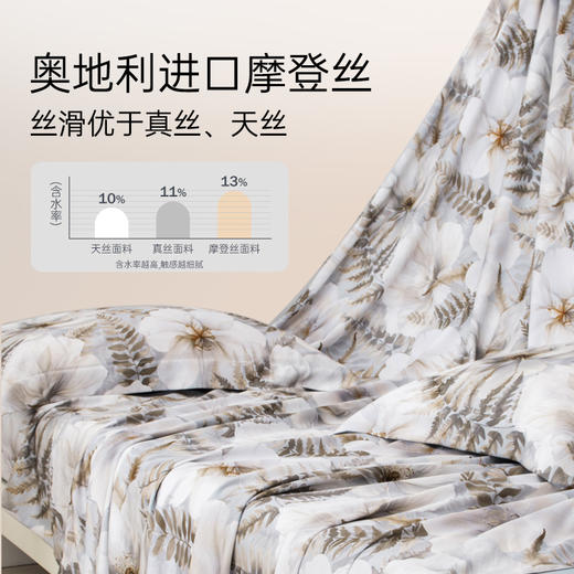 2025年春季新款雅芳婷100S摩登丝床笠六件套轻奢丝滑被套亲肤套件 商品图1