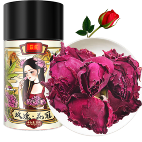 庄民 玫瑰花冠 大朵型精选好货 墨红干花茶叶花草茶30g/罐