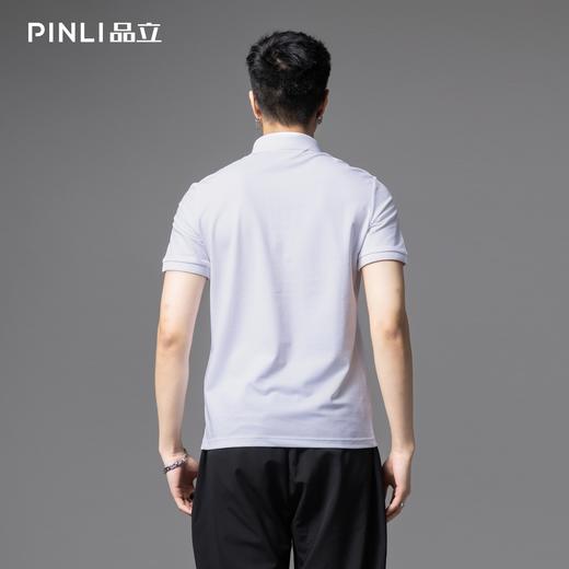 PINLI品立2025夏季新款男士修身翻领贴布绣短袖POLO衫上衣体恤潮BG252112093 商品图3
