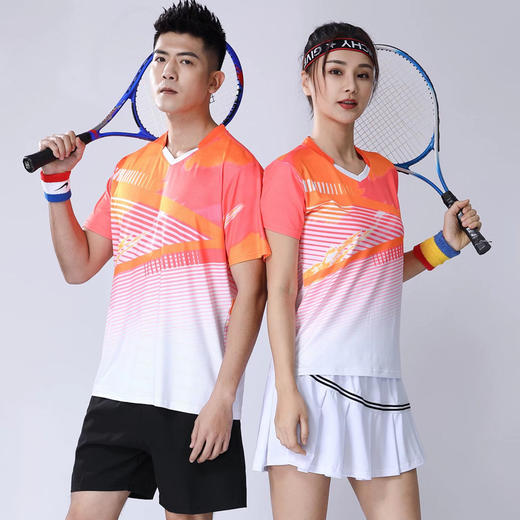 【速干羽毛球服套装 】户外跑步运动服男女款网球服 商品图1