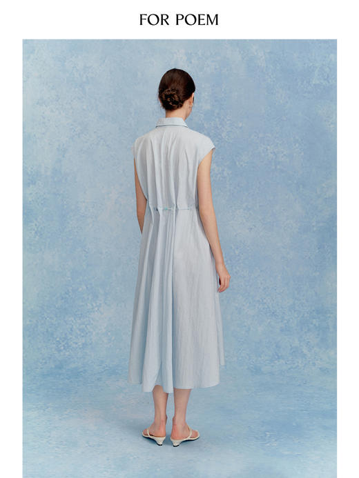 ForPoem 现货 25/SS原创设计花朵烫金连肩短袖衬衫连衣长裙 商品图4