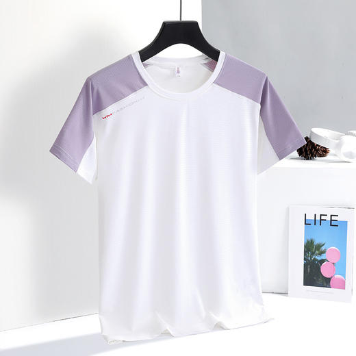 户外运动透气吸汗女上衣短袖高弹速干运动服宽松速干T恤健身衣 商品图1