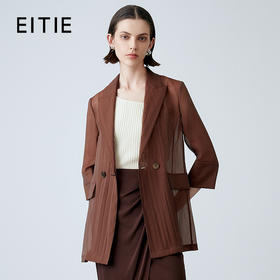 EITIE爱特爱夏季新款休闲网纱透视轻薄西装外套7803508