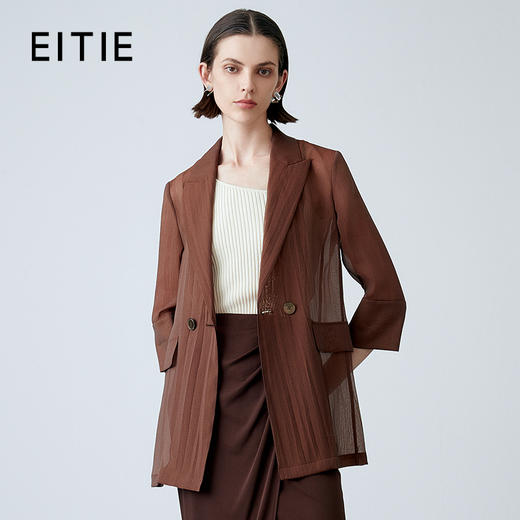 EITIE爱特爱夏季新款休闲网纱透视轻薄西装外套7803508 商品图0