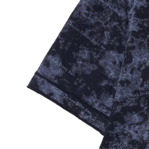 T3508夏季高级感新款男士扎染印花字母连帽短袖T恤洒金简约百搭上衣 商品图4