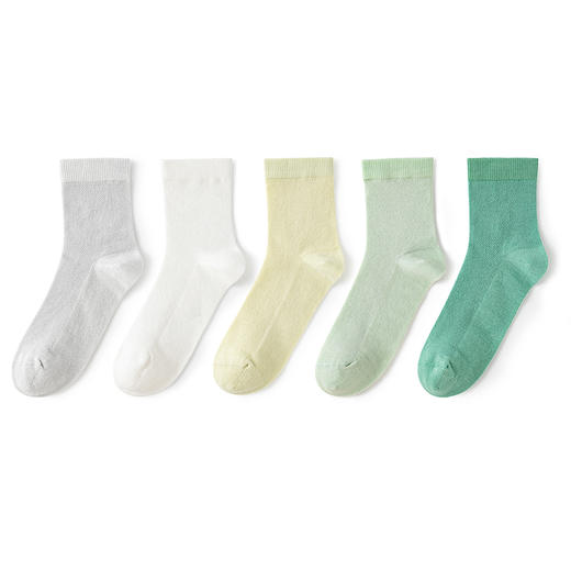 迷你巴拉男童女童儿童袜子柔软棉弹网眼透气彩色袜子5双装 商品图4