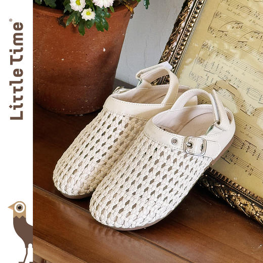 littletime儿童凉鞋2025夏季新款休闲女童镂空编织包头拖鞋勃肯鞋 商品图1