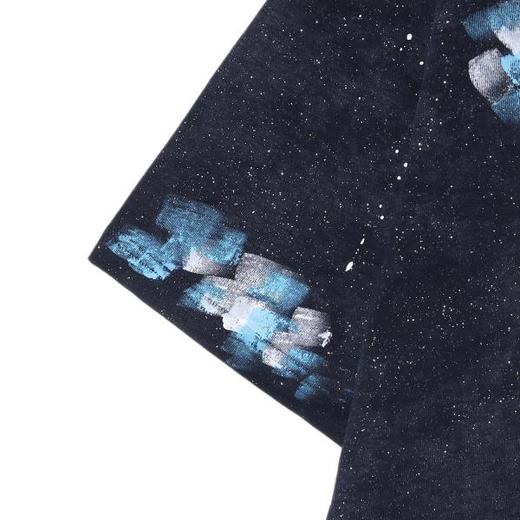 T3536夏季高级感新款男士涂鸦字母印花圆领短袖T恤简约满天星宽松上衣 商品图4