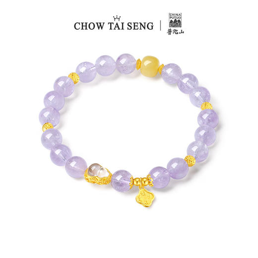 周大生如意普陀系列水晶手串纯银925葫芦琥珀国风手饰生日礼物送女友 商品图1