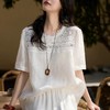 【LONGNVFAIR 蕾丝亚麻衬衫系列短袖/无袖版】微A版型 遮胯显高又显瘦 物理防晒 手感舒适柔软 商品缩略图1