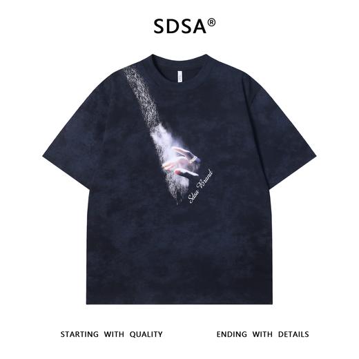 T3513夏季高级感新款男士手指字母印花短袖T恤简约高级设计感百搭上衣 商品图1