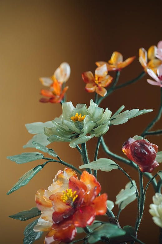 【已售】独角鹿西洋古董 中国出品传统花卉纹景泰蓝盆装饰「寿寿满堂迎福贵」珍宝像生盆景 商品图2