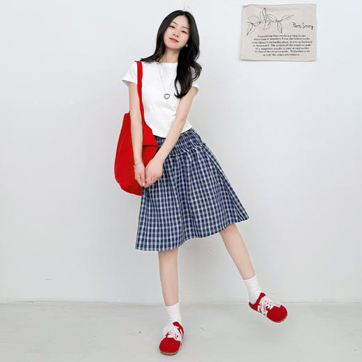 【YW】无忧购日系两穿半身伞裙垂感格子宽松抹胸连衣裙H-1818（截单后3-5天发货) 商品图2