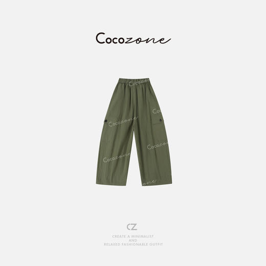 COCO ZONE 刘一一  松紧设计感褶皱阔腿工装休闲裤CD2A0393 商品图0