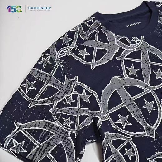 【150年纪念款满印纯棉】SCHIESSER德国舒雅中性款150周年纯棉休闲外穿满印天枰logoT恤3Z/25849U 商品图5