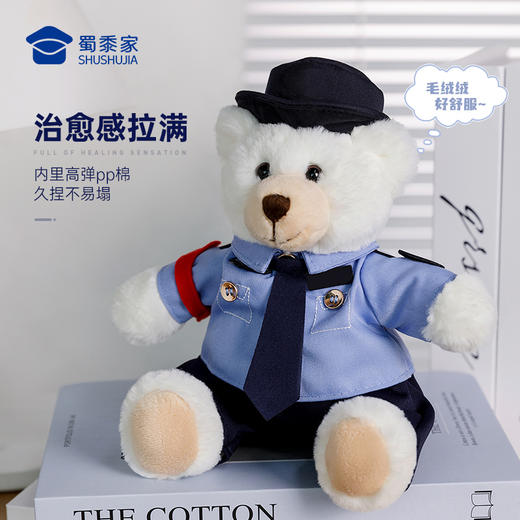 【实付满199送钥匙扣】【小白小壮铁路J察小熊】可定制毛绒公仔玩具儿童毛绒小熊玩偶布娃娃送礼礼品礼物 商品图4